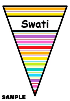 Rainbow Theme, Pennant Name Banners, Quick Classroom Decor