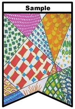 Elementary Art Sub Plan, Pop Art, Pattern Art Pennant Banners, Classroom Display
