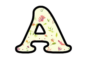 Flowers Bulletin Board Letters, Numbers and Symbols, Spring Classroom Decor