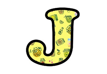 Jam Bulletin Board Letters, Numbers and Symbols, Food Classroom Decor