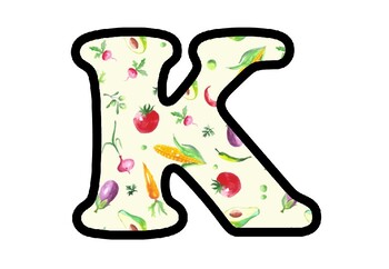 Vegetables, Bulletin Board Letters, Numbers and Symbols, Food Classroom Decor