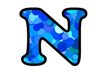 Blue Circles, Water Bulletin Board Letters, Numbers and Symbols, Classroom Decor