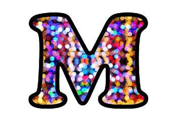 Colorful Bokeh Bulletin Board Letters, Numbers and Symbols, Celebration Decor