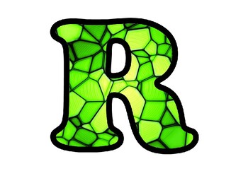 Green Mosaic Bulletin Board Letters, Numbers, Symbols, Spring, Rainforest Decor