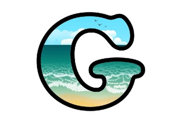 Ocean Bulletin Board Letters, Numbers and Symbols, Sea Classroom Decor