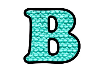 Blue Knit Texture, Winter Bulletin Board Letters, Numbers, Symbols, Wool Decor