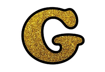 Golden Glitter, Bulletin Board Letters, Numbers and Symbols, Classroom Decor
