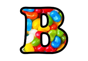 Jellybeans Bulletin Board Letters, Numbers and Symbols, Classroom Decor