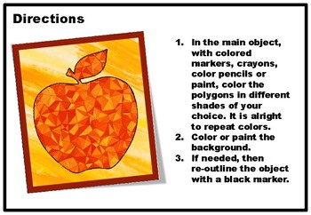 Fall, Halloween, Thanksgiving Polygon, Geometric Art Project, Fall Art Sub Plan