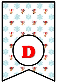 'December Makes Me Think Of', Winter Snow Bulletin Board Sayings Pennant Banner