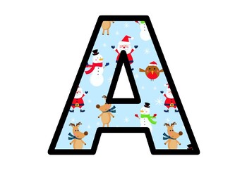 Christmas, Santa, Bulletin Board Letters, Decor, A-Z, a-z, 0-9, Punctuation
