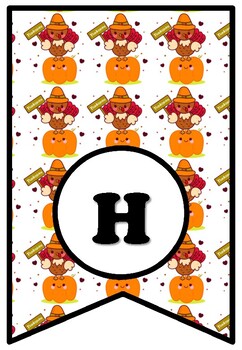 Happy Thanksgiving, Bulletin Board Sayings Pennant Letters, Turkey Decor, Fall