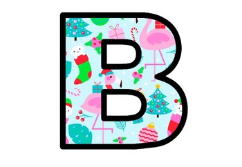 Tropical Christmas, Flamingo, Bulletin Board Letters, Alphabet Posters Decor