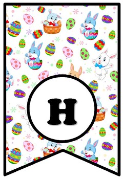 Happy Hoppy Easter, Bulletin Board Sayings Pennant Letters, Spring, Easter Bunny