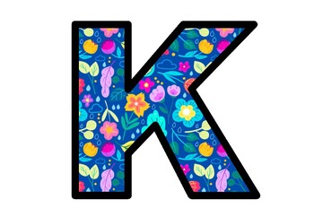Spring Colorful Flowers Bulletin Board Letters, School Decor Printable Alphabet