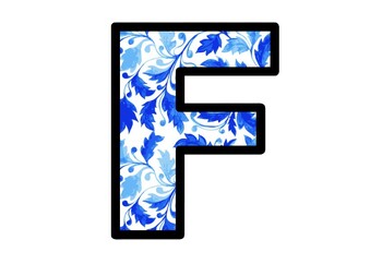 Blue Watercolor Leaves, Bulletin Board Letters, Spring Alphabet School Decor