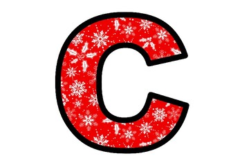 Christmas Snowflakes Bulletin Board Letters, Red & White Winter Decor Printables