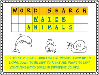 WORD SEARCH- WATER ANIMALS