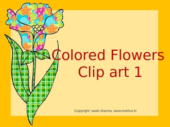 Spring bulletin board, scrapbook, classroom display, Colored Flowers Clip art 1