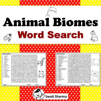 Animal Biomes/Habitats Word Search Worksheets