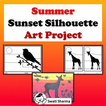 Fall, Summer Art Project Sunset Silhouettes, Set 1