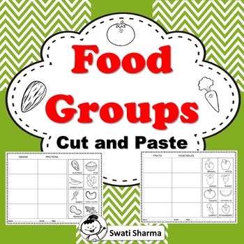 Food Groups Cut and Paste Worksheets