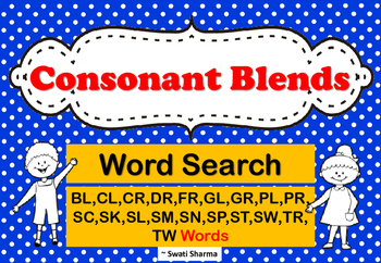 Consonant Blends Word Search