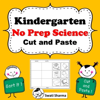 Kindergarten NO PREP Science Cut and Paste Worksheets