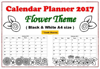 Calendar Planner 2017 Flower Theme