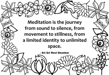 Meditation Quote Coloring Page