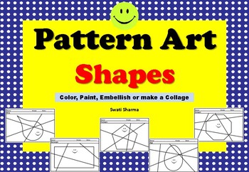 Elementary Art Sub Plan, Math, Shapes, Pop, Pattern Art, Classroom Display Set 1