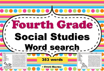 Fourth Grade Social Studies, Word Search Worksheets