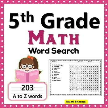 5th Grade Math, Word Search Worksheets