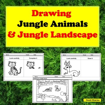Drawing Jungle Animals and Jungle Landscape