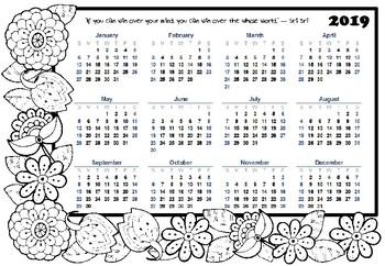 2019 Calendar with Inspirational Quotes
