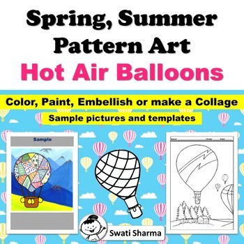 Spring, Summer Pattern/ Pop Art, Hot Air Balloons