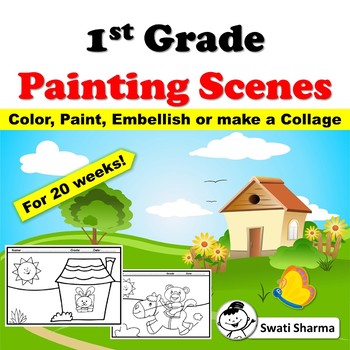 First Grade Painting Art Project, Art Sub Plan, No Prep